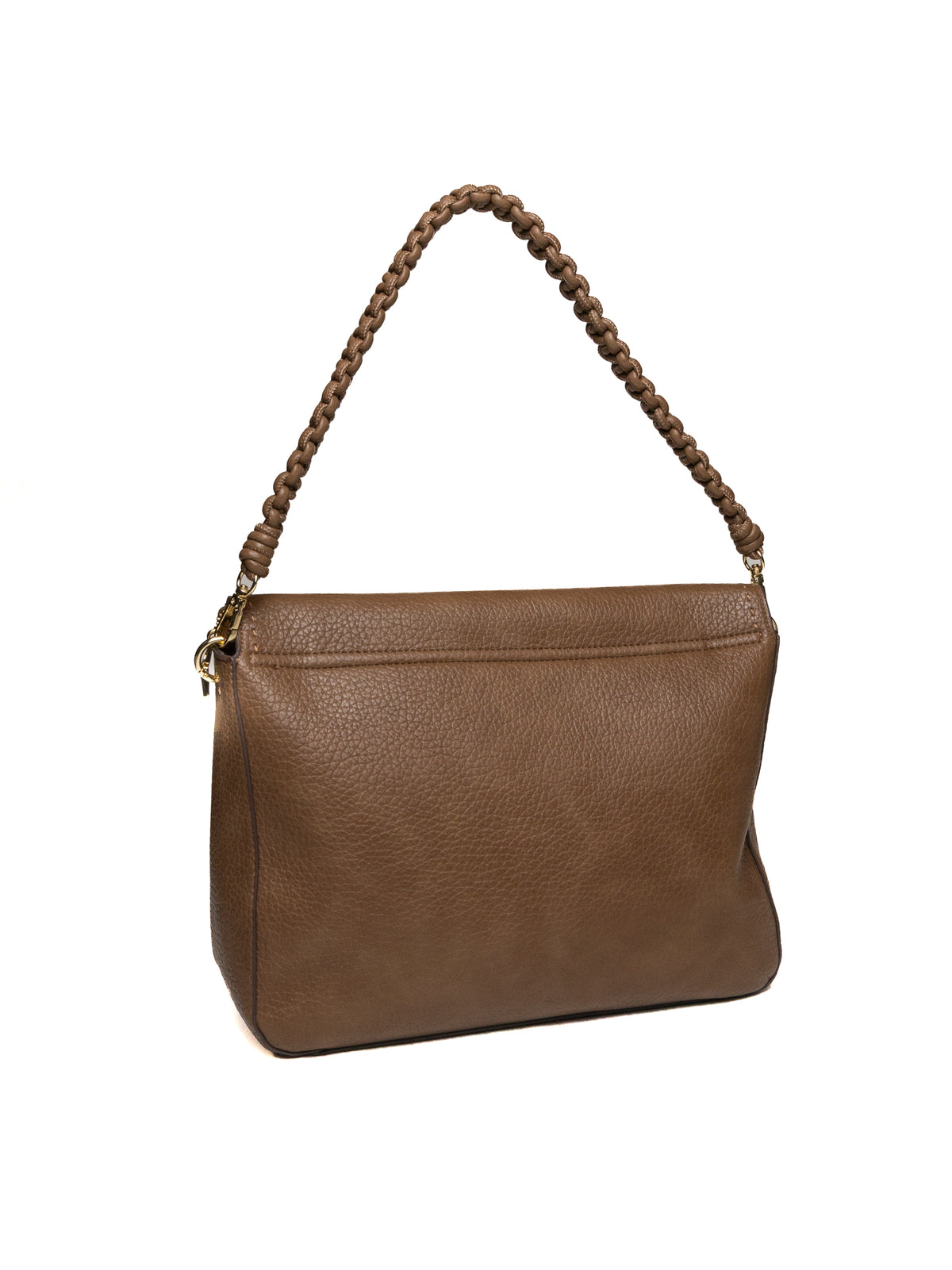 Borsa hobo in pelle mud Ermanno Scervino con retro lineare e manico corto intrecciato