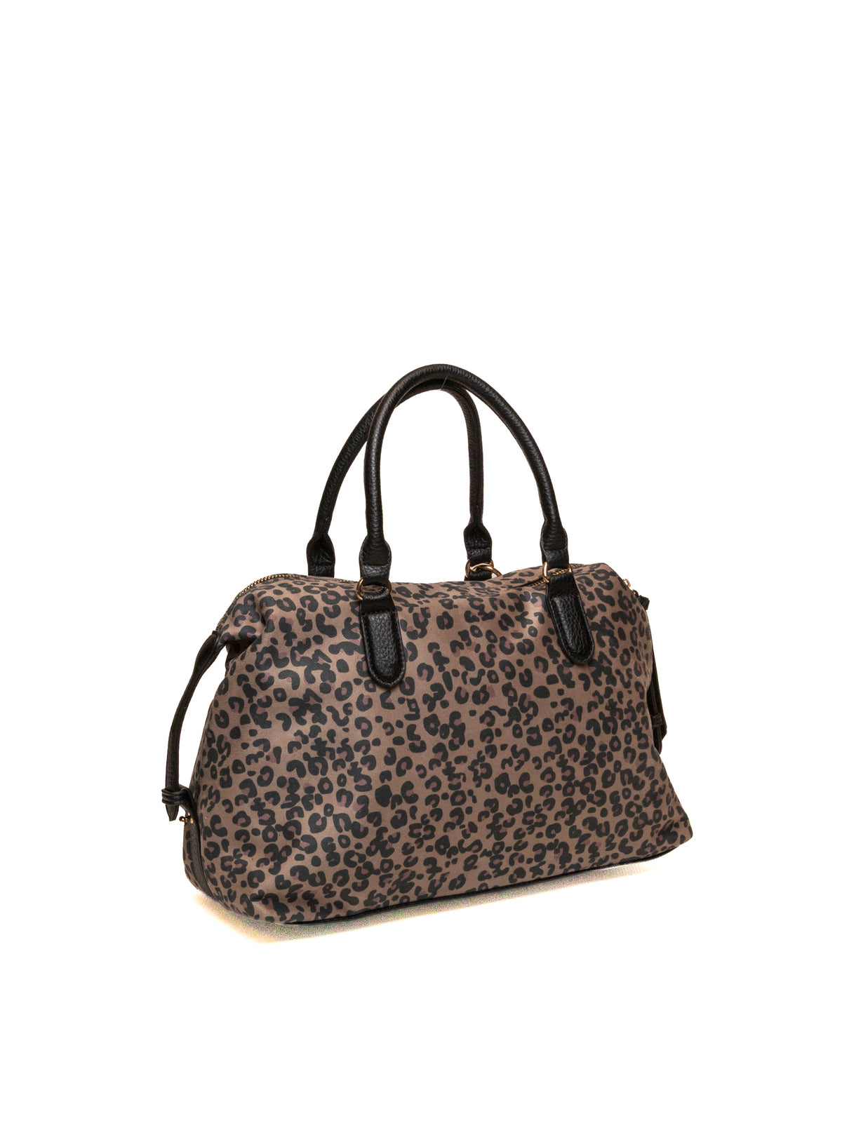 Borsa a bauletto in suede maculato Le Pandorine vista di tre quarti del retro