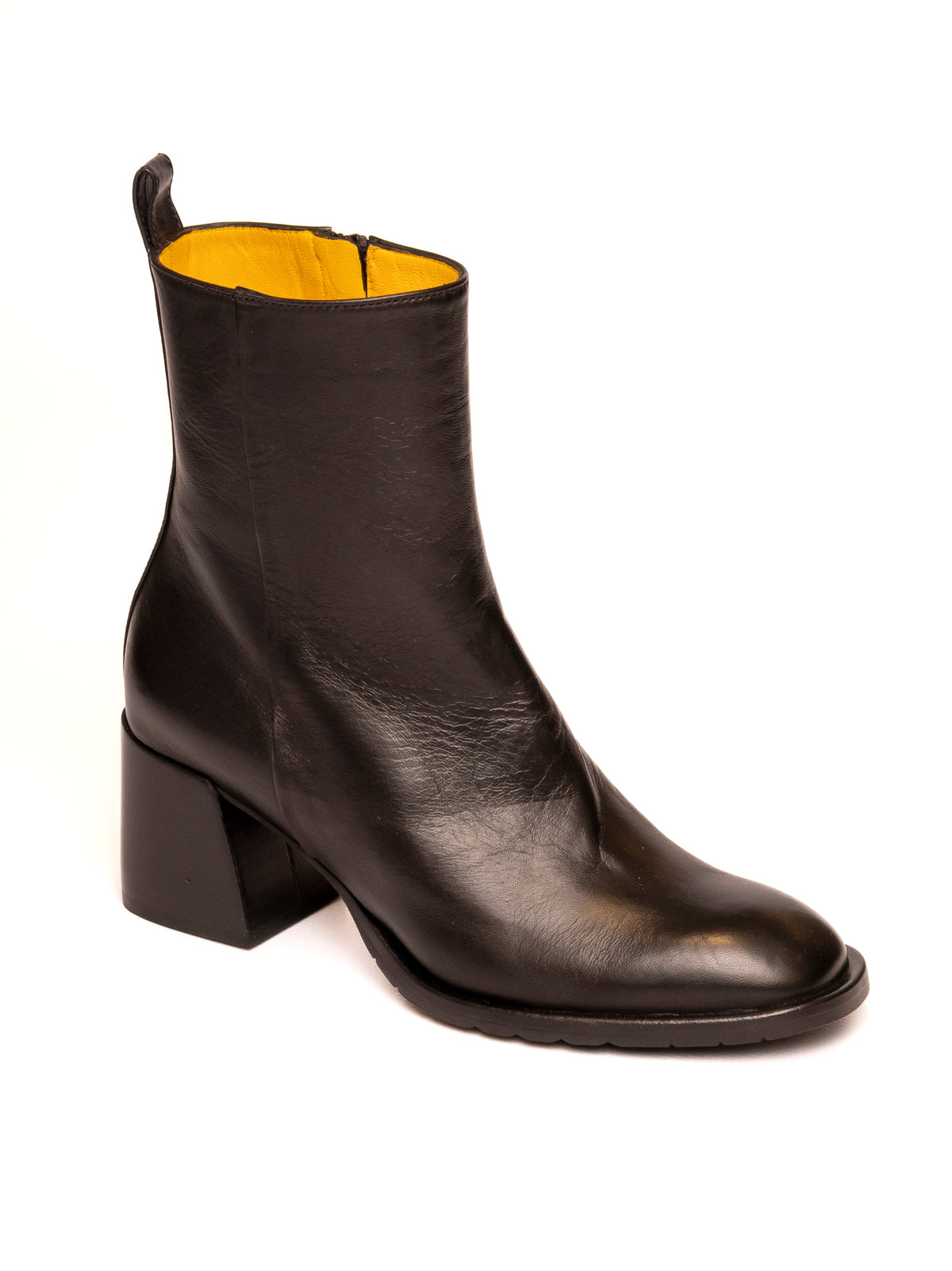 MARA BINI Tronchetto pelle nero T251 SETA-NERO