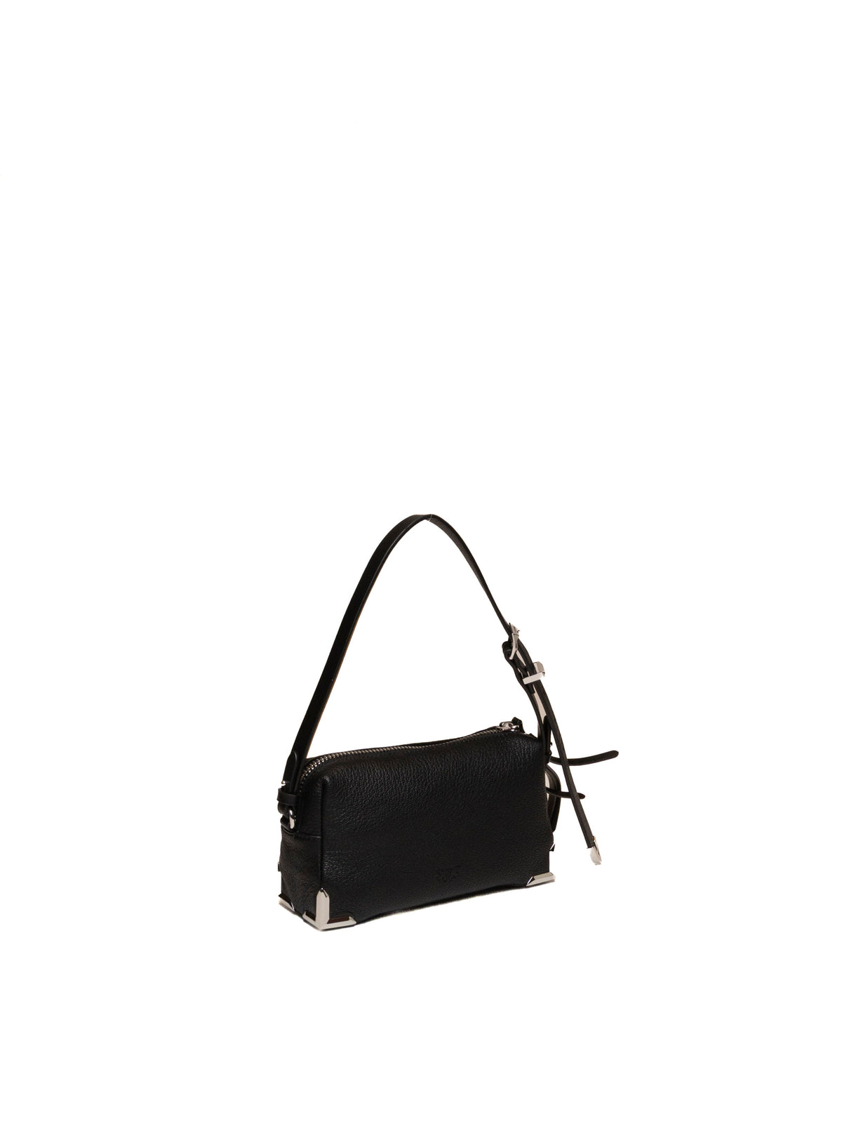 Retro di borsa a spalla in pelle nera PINKO con spallaccio regolabile e pendenti.