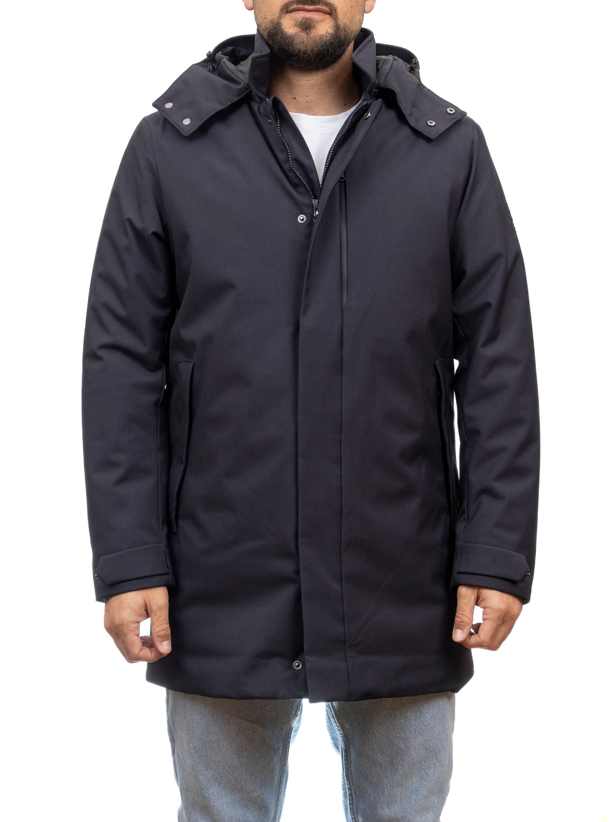 Giaccone in tessuto tecnico blueblack Save The Duck vista frontale a figura intera