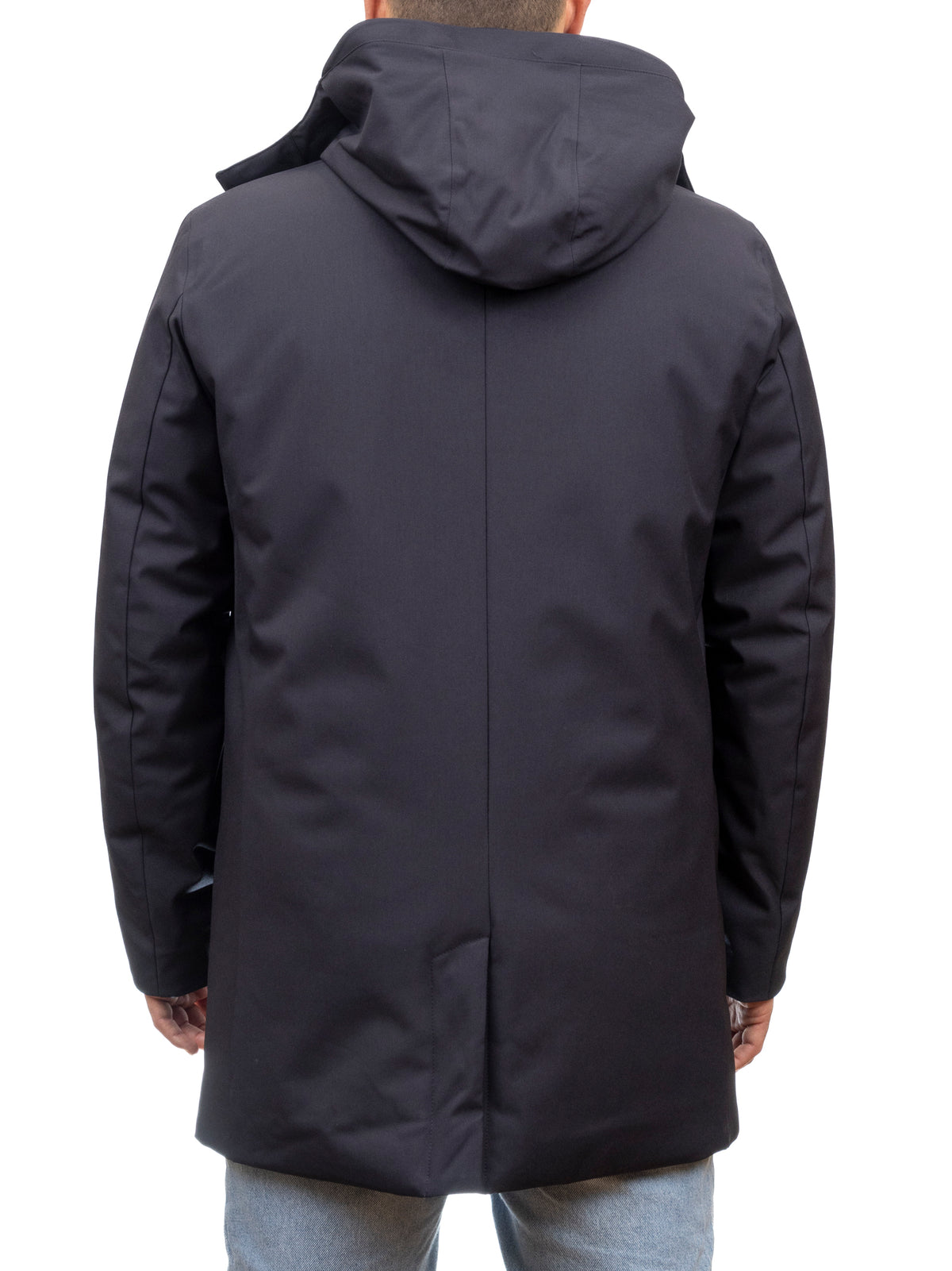 Giaccone in tessuto tecnico blueblack Save The Duck vista posteriore con spacco