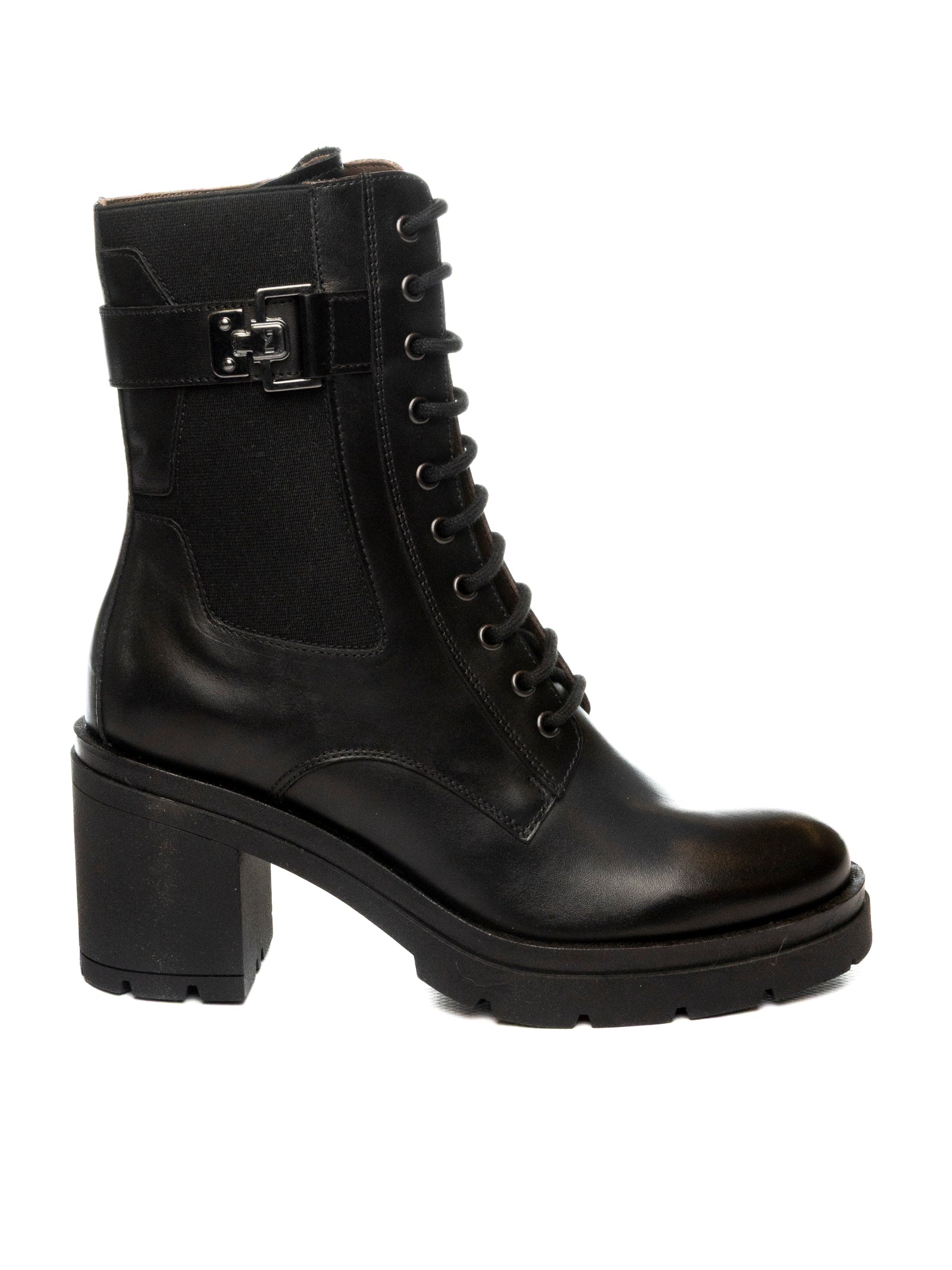 NERO GIARDINI Anfibio tacco pelle nero 514793 GUANTO-NERO 