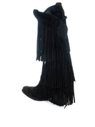THE ICONA Stivale texano frangia camoscio nero TX85 CAM-NERO 