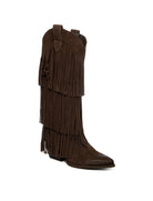 THE ICONA Stivale texano frangia camoscio moro TX85 CAM-T.MORO 