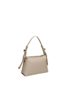 Borsa a spalla in pelle beige Armani Exchange vista di tre quarti posteriore con zip