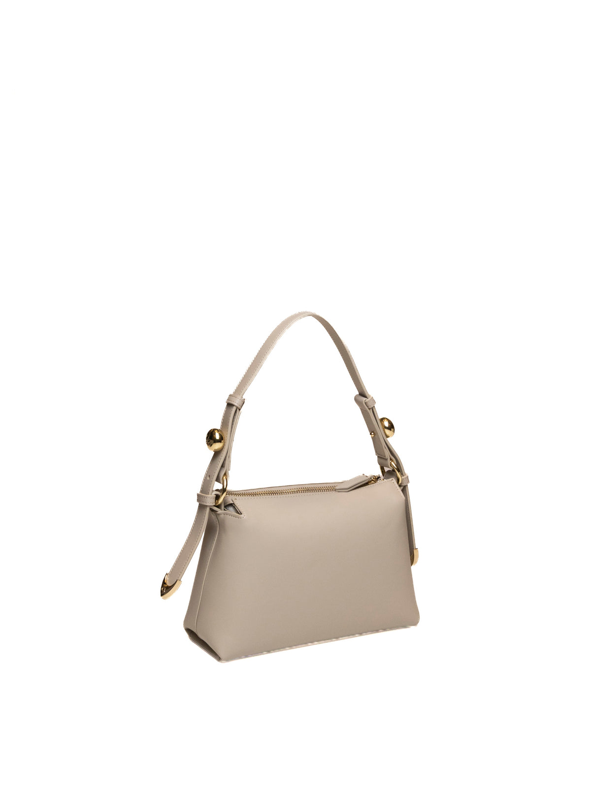 Borsa a spalla in pelle beige Armani Exchange vista di tre quarti posteriore con zip