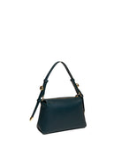 Borsa a spalla in pelle verde Armani Exchange vista di tre quarti con zip
