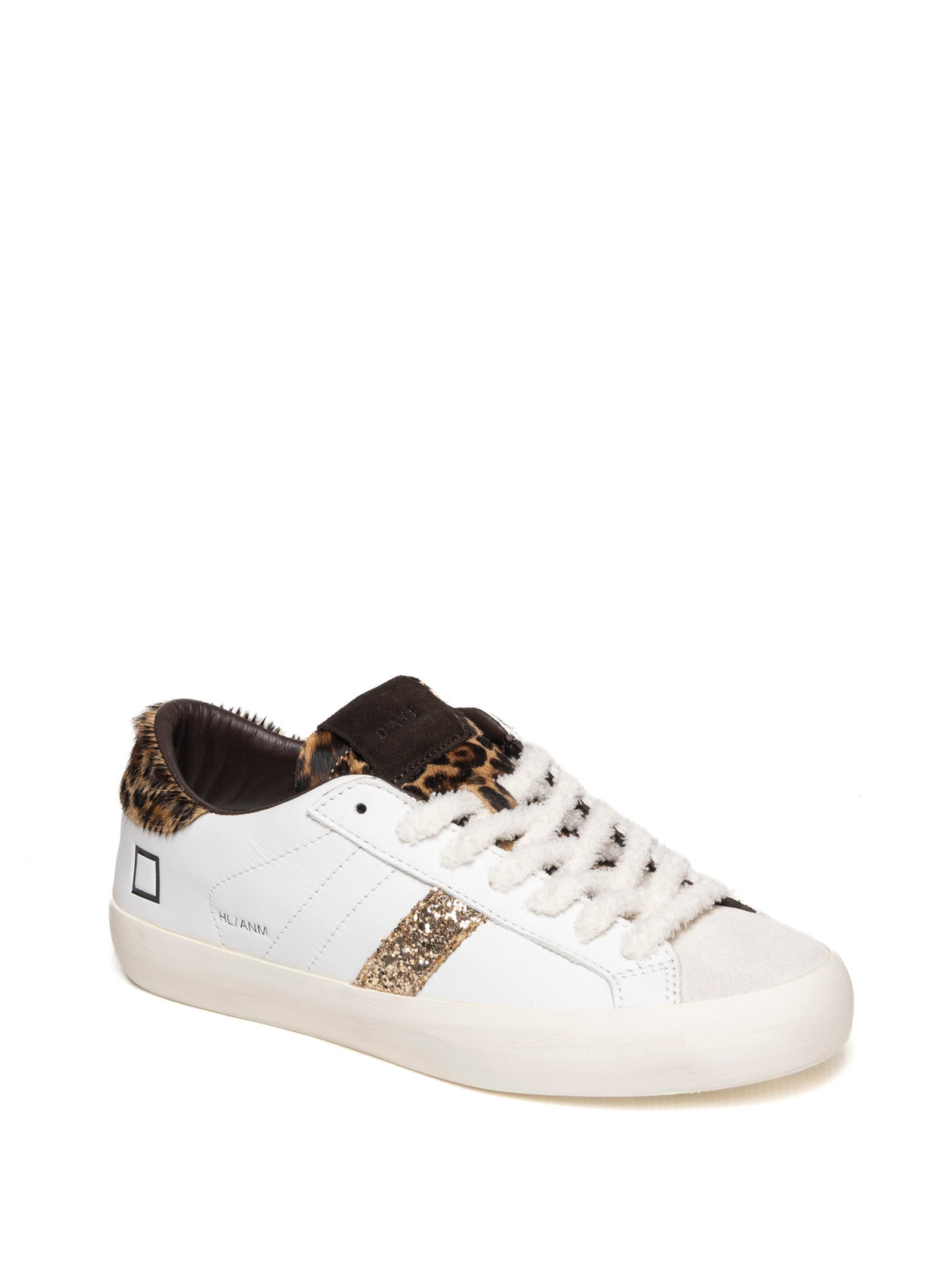 D.A.T.E.  HILL LOW D CALF-WHT/LEOP 