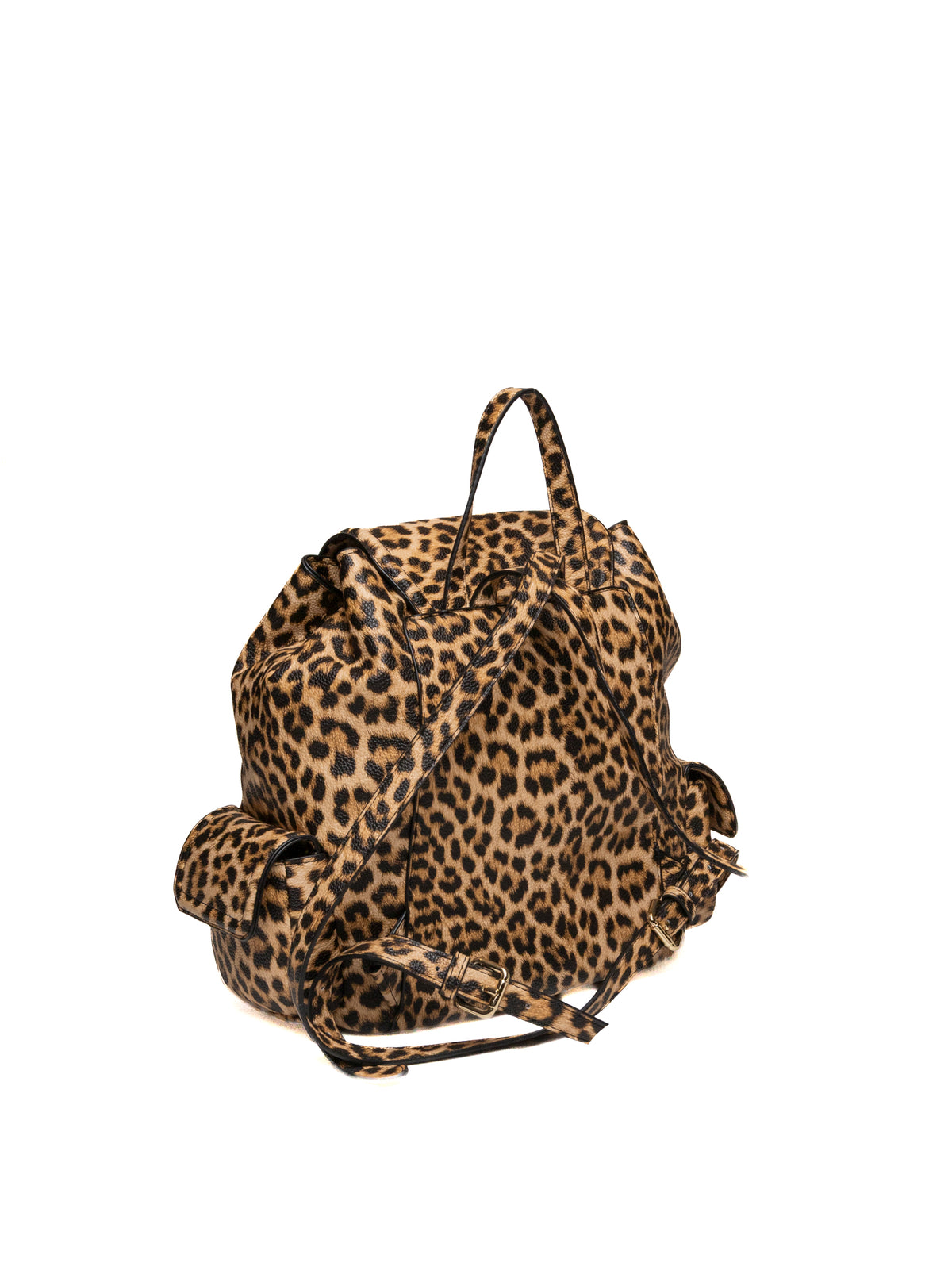Zaino in pelle leopardato Ermanno Scervino vista posteriore con manico e spallacci regolabili