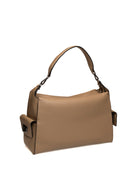 Borsa hobo in pelle sand Ermanno Scervino vista posteriore con manico e tasca laterale