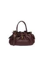 Borsa a tracolla in pelle bordeaux Ermanno Scervino vista frontale con lucchetto dorato