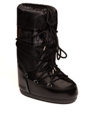 Doposci in nylon nero MOON BOOT vista frontale con punta rotonda imbottita
