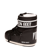 Doposci Icon Low nero Moon Boot vista tre quarti posteriore e tallone