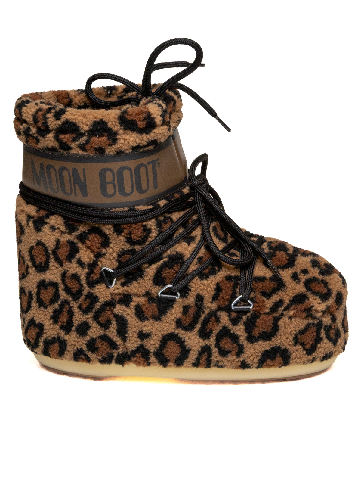Doposci Icon Low in fleece maculato Moon Boot vista laterale di profilo
