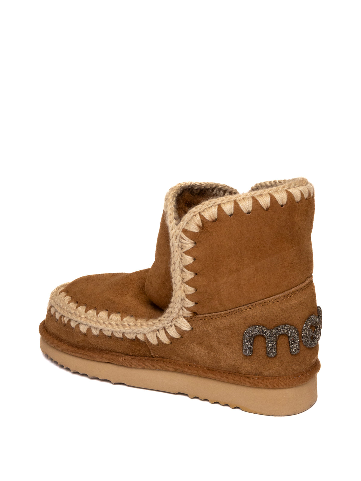 MOU Stivaletto eskimo 18 glitter logo cognac<BR/> ESKIMO 18 GLITTER LOGO 101050A-COG 