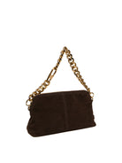 Borsa a spalla in camoscio marrone scuro MY-BEST BAG vista tre quarti posteriore