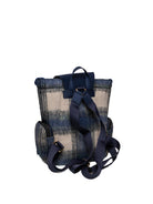 Retro dello zaino in lycra tartan blu Save My Bag con spallacci e maniglia