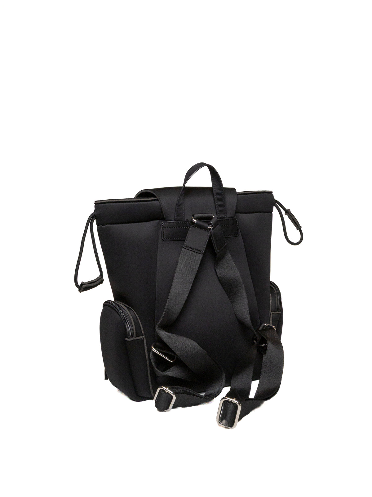 Zaino nero in lycra SAVE MY BAG vista posteriore con maniglia e spallacci regolabili