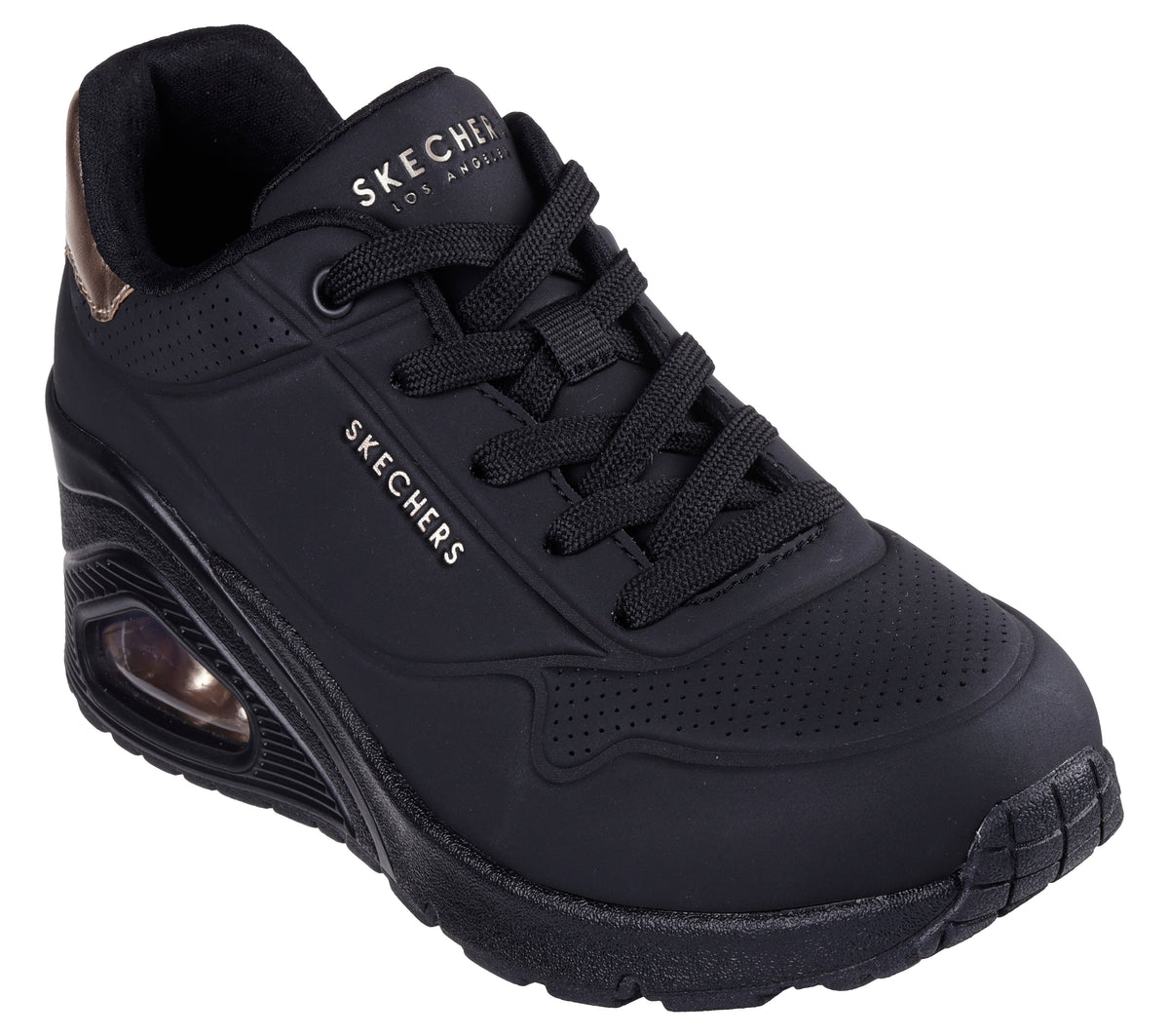 SKECHERS Sneaker uno hi steps nero 177520 UNO WEDGE -HI STEPS-BBK 
