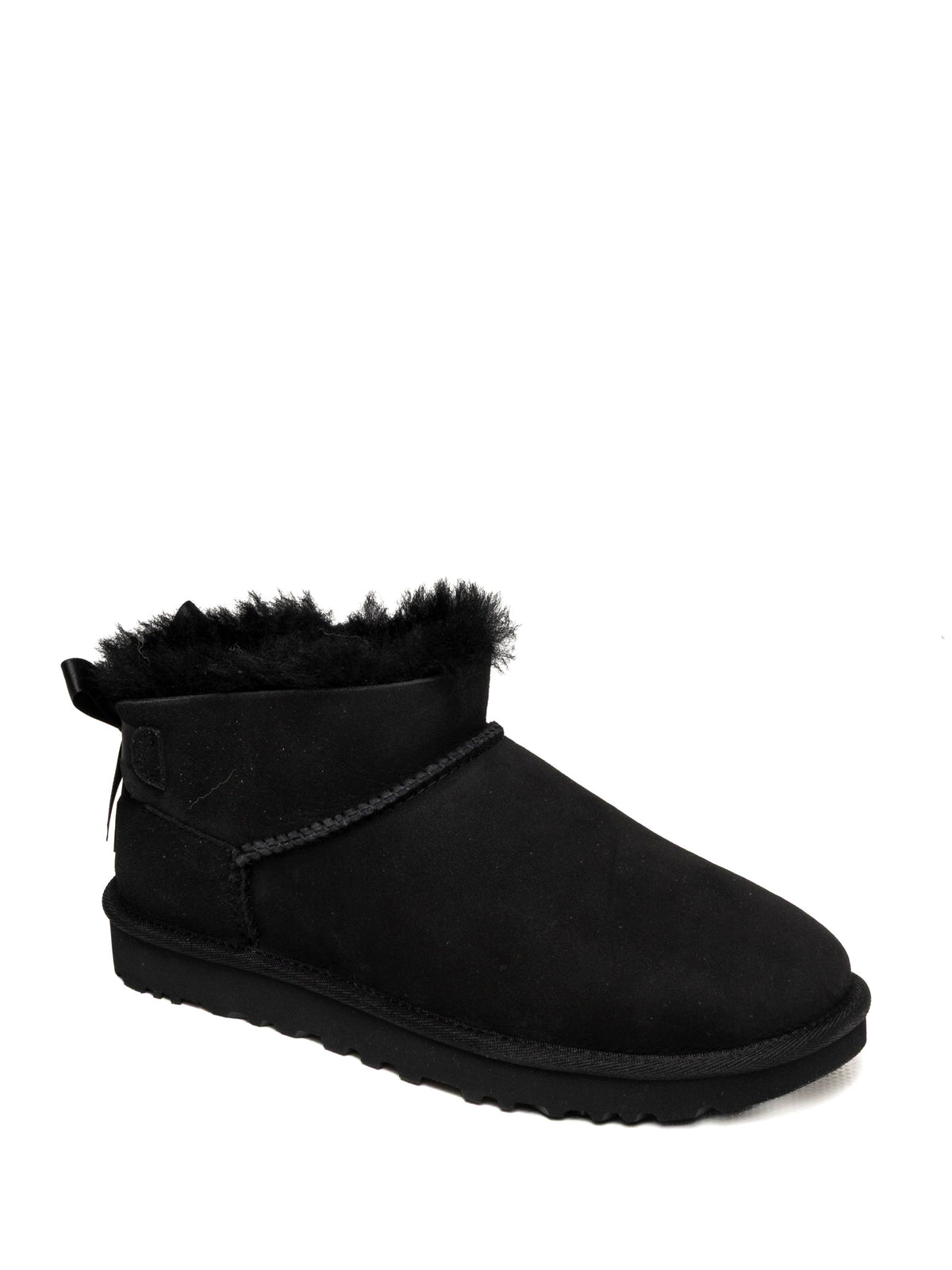 UGG Stivaletto Ultra Mini camoscio nero ULTRAMINIBAILEYBOW 1185491-BLK 