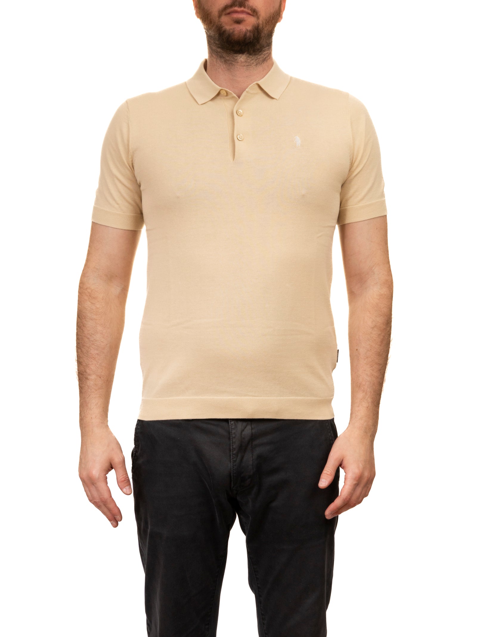 REFRIGUE polo logo burro 2816MPW00174 KNIT-BUTTER 