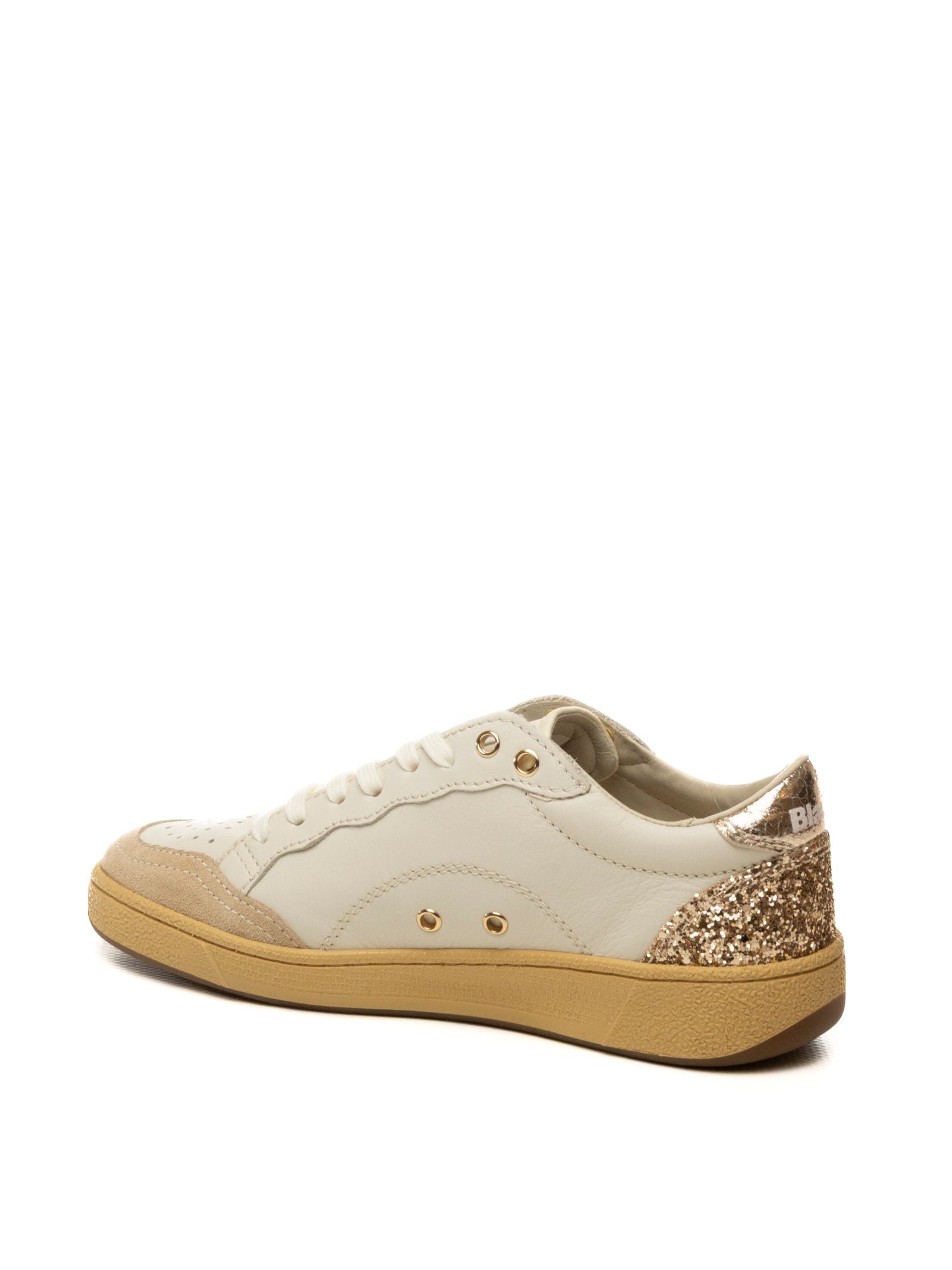 BLAUER Sneaker olympia pelle bianco/oro OLYMPIA2.0 PELLE-WHI/PLAT 