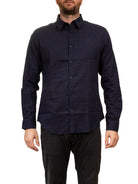 CENSURED camicia lino blu SM6437 LNC5-212 