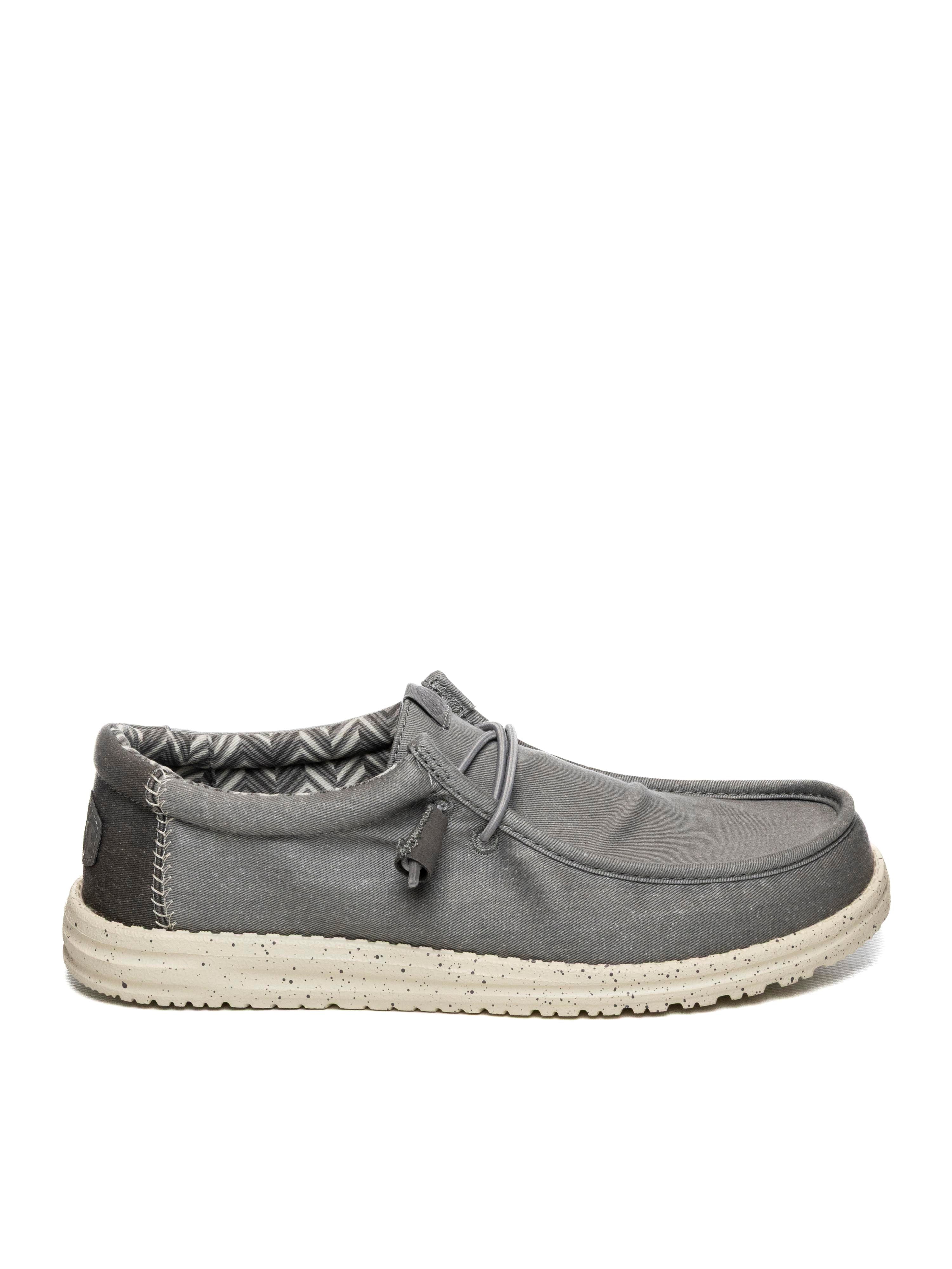 HEY DUDE Slip on wally stretch canvas grigio 40700 WALLY STRETCH CANVAS-1XA 