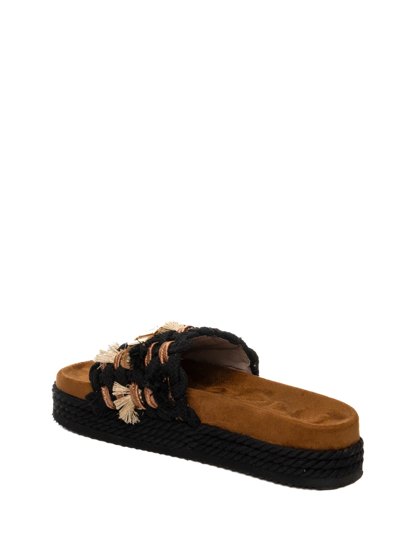 MOU Sandalo frange nero 451008K ROPE-BLACK 