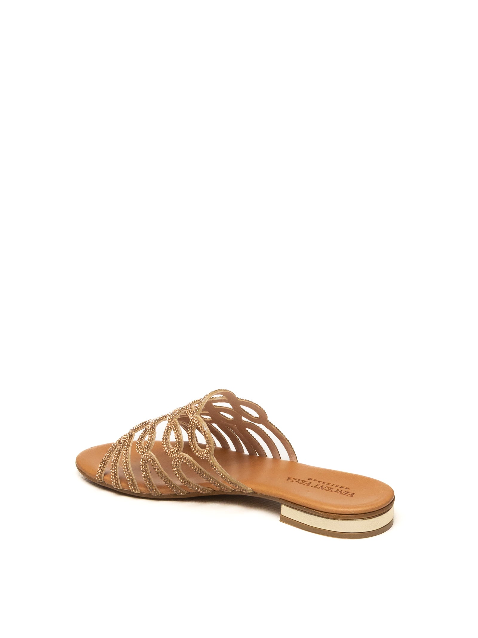 VINCENT VEGA Sandalo giada strass oro GIADA STRIP-GOLD 